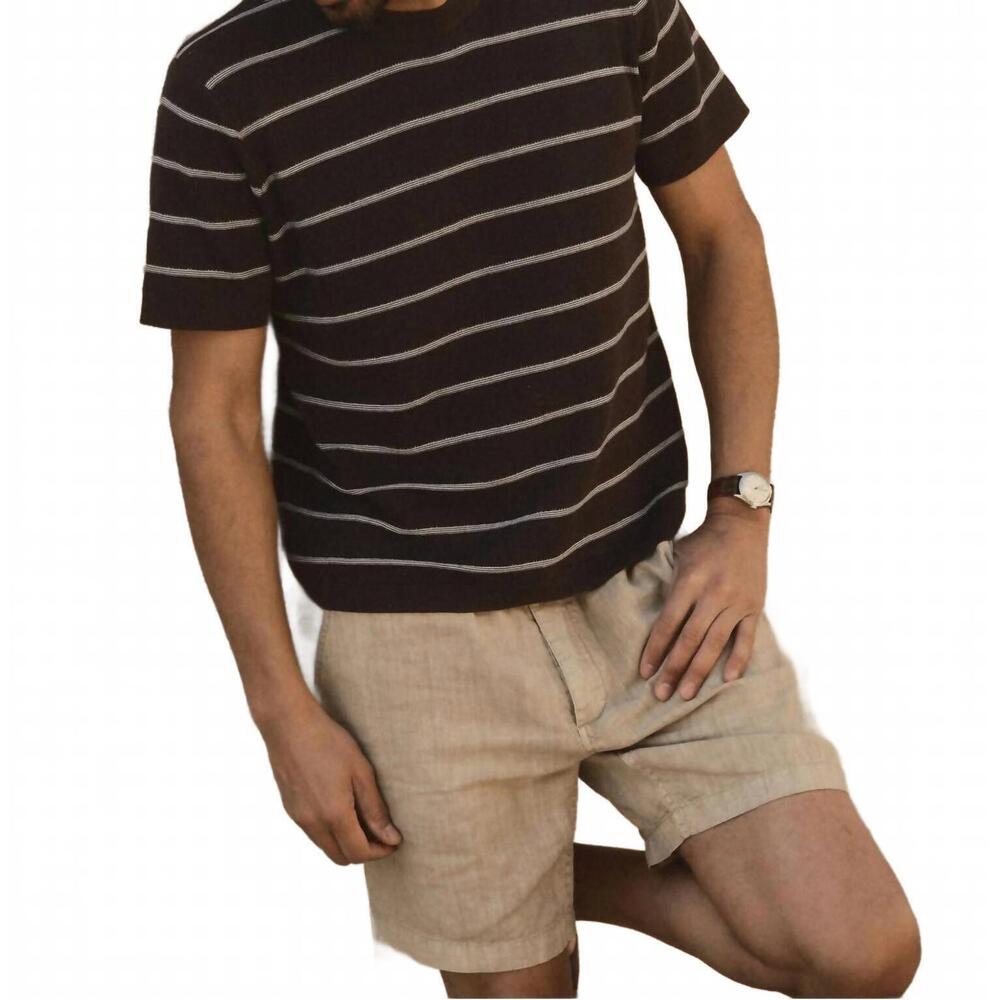 NEW TAYLOR STITCH the brody sweater tee in espresso stripe